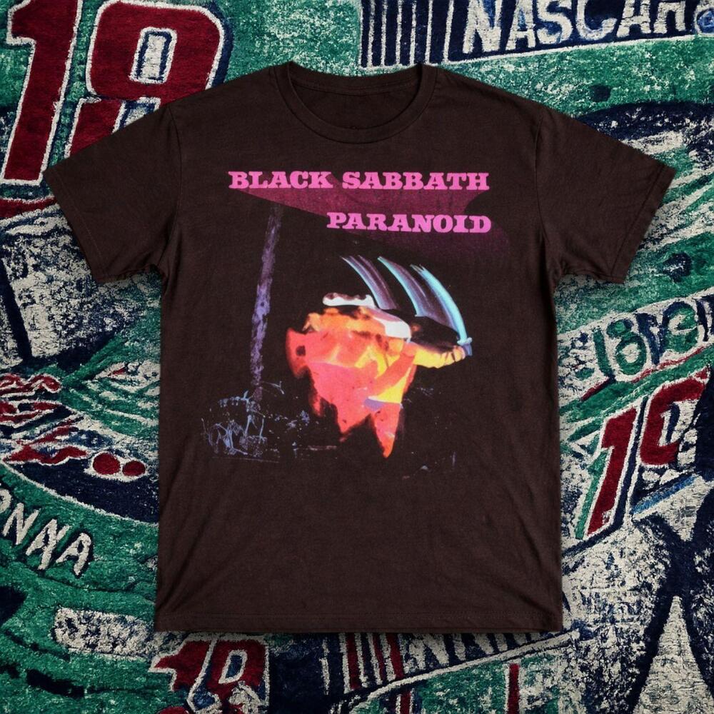 Black Sabbath Paranoid Graphic Tee Dark Chocolate Unisex Band Shirt